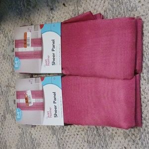 Sheer pink curtains plus two sets of pink sheets for twin beds 1 pink ,1 mini m